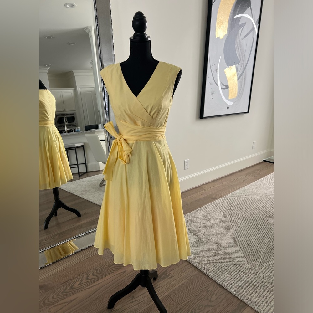 Calvin Klein Yellow Halter Front Dress, Sz 2